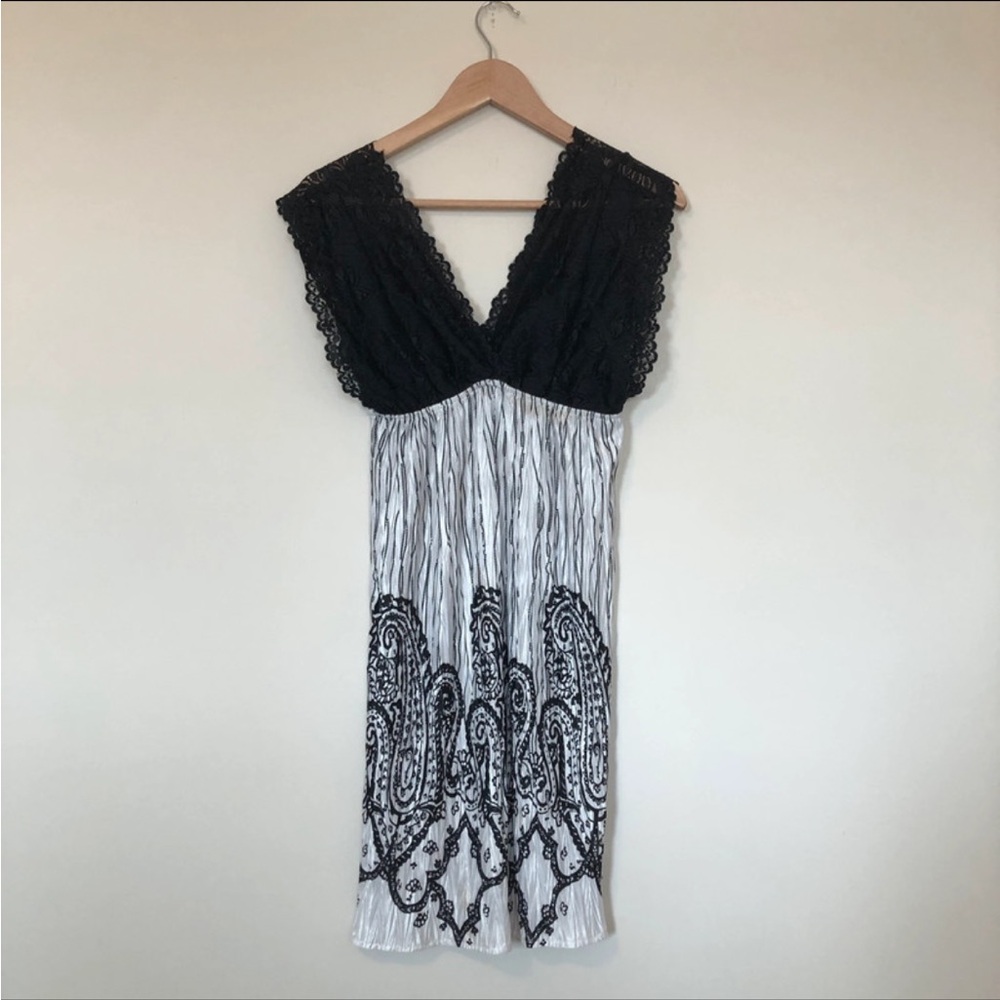 Black and White Lace Top Dress
